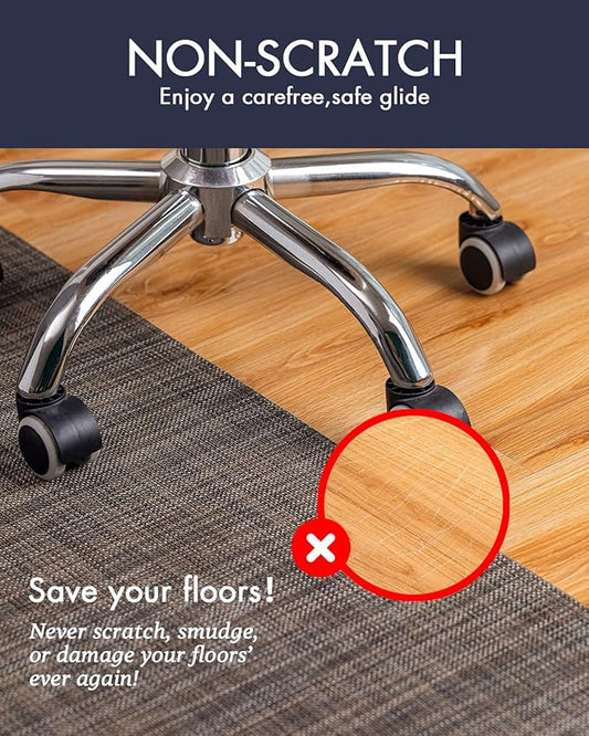 Baroyal Office Chair Mat for Hardwood Floor Under Desk Computer Rolling Chair Mat for Wood/Tile Floor Non-Slip Heavy Duty Desk Rug PVC Plastic Hard Floor Protector 36" x 48" (Dark Walnut)