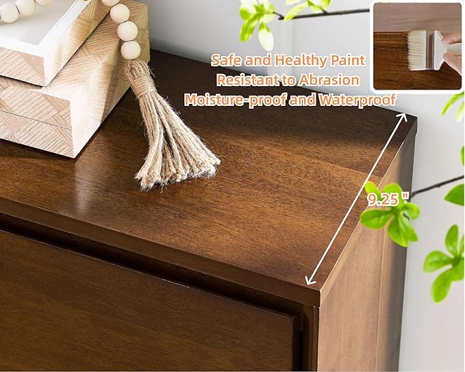 LKTART Mid Century Modern Sideboard Buffet Cabinet, Narrow Credenza Storage Cabinet,Media Console Coffee Bar Table for Living Room,Entryway,Kitchen,Walnut
