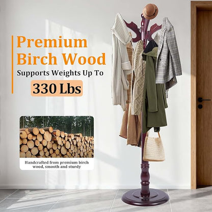 Coat Rack Freestanding Heavy Duty, Coat Hanger Stand Height 71’’ with Hooks, Coat Tree Freestanding Hat Rack Stand for Entrance, Office, Living Room, Bedroom, Corridor