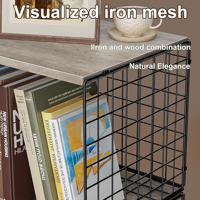 Dmevkic 2 Cube Small Bookcase,Bookshelf for Small Spaces Book Shelf,12.2 x 12.2 x 12.2, DIY Variable Stackable Cube Storage for Living Room,Office,Bedroom