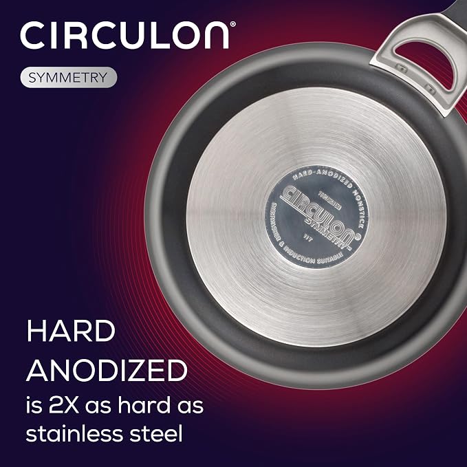Circulon Symmetry Hard Anodized Nonstick Induction Frying Pan, 8.5-Inch Fry Pan, Black (Pack of 4)