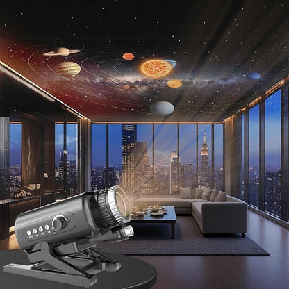 Planetarium 3D Galaxy Projector, Built-in 60 Scene Modes, with Bluetooth Speaker & Remote Control, Star Projector Light for Living Room Bedroom, forr Gifts for Kids, Adult（Robot Dog Black）