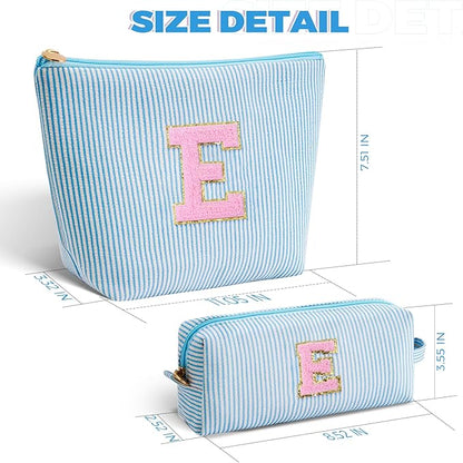 Teen Girl Travel Essentials - Birthday Gifts for Girls Teens Kids Daughter Sister Her,Cute Trendy Stuff Makeup Bag Set Cosmetic Bag - Blue,E