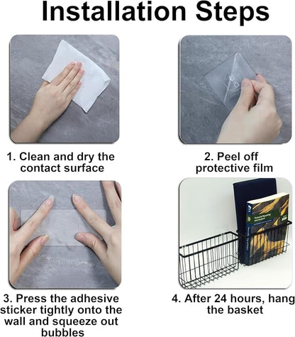 2 Pack Cabinet Door Organizer, Foil and Plastic Wrap Organizer, Wall Mounted Kitchen Organizers and Storage Wire Basket, Pantry Door Storage Kitchen Wrap, Black