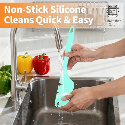 Silicone Spatula for Mixer Beater Scraper, Non-Stick Spatula for Baking, Scraping, Mixing, Cooking, Heat-Resistant Spatulas for Kitchen Aid Mixer Accessories, Multipurpose Kitchen Tools, Black