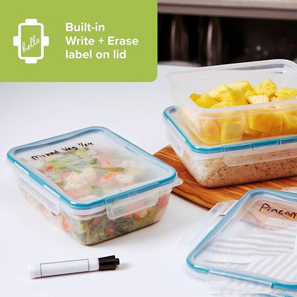 Snapware Food Storage Containers, Plastic, 8.5-Cup, Rectangular | Leakproof & Airtight | BPA-Free | Microwave & Dishwasher Safe | Pack of 6