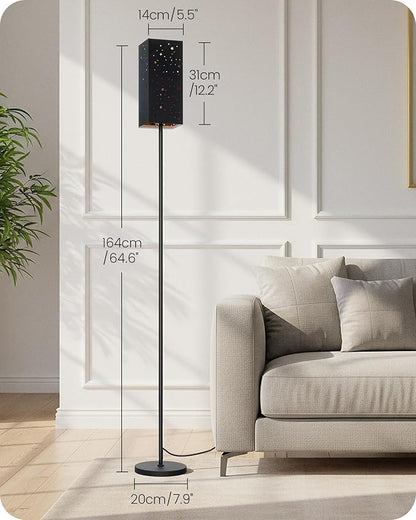 64.6" Floor Lamp, with Foot Switch, Standing Lamp with Sky Stars Design, Modern Freestanding Lamp (Bulb Not Included), for Living Room, Bedroom, Office, ETL Listed,Black Starry Sky AB07LD05