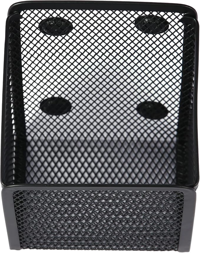 Large Magnetic Pen Holder, Magnetic Basket 4 Strong Magnet Pencil Holders Locker Accessories for Refrigerator Whiteboard Black(3.7x2.7x5 In)
