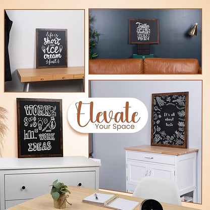 Loddie Doddie Wood Chalkboard Calendar - 18 x 22 in, Rustic Frame, Wall Mount - Magnetic Board for Wall - Menu Board for Kitchen - Hanging Chalkboard Sign