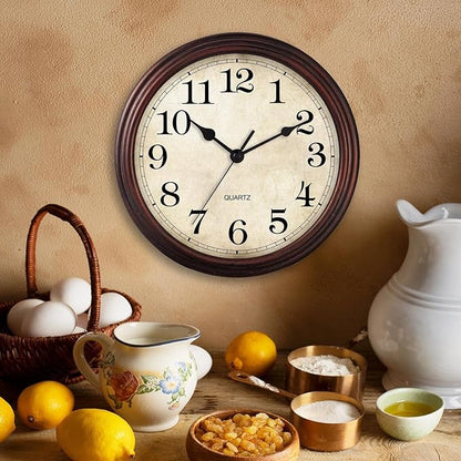 Wall Clock, Bronze Silent Non Ticking Battery Operated Clocks, Decorative for Living Room, Bedrooms, Kitchen, Office (14 inch)