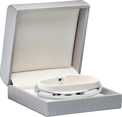 Luxury Weave Texture Watch & Bangle/Bracelet Box - Cuff-Insert-Style Jewelry Gift Box for Men & Women - Bracelet & Watch Box Soft Suede Interior - Ideal for Watch & Bangle/Bracelet Case