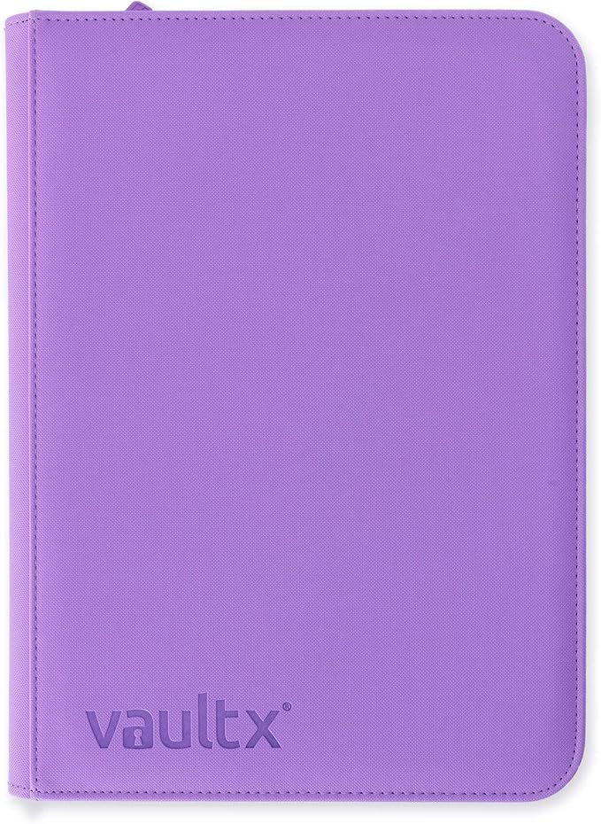 Vault X 9 Pocket Zip Binder, 360 Cards, Exo-Tec Material, 20 Side-Loading Pages (Purple)