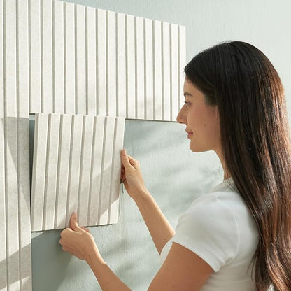 Large Bulletin Board 48"x36" - Office Wall Organizer, Replace your Old Cork Boards for Walls for Office Decor -12-pack Felt Wall Panels to Use in Home Office Decor, Classroom Decor (Limestone)