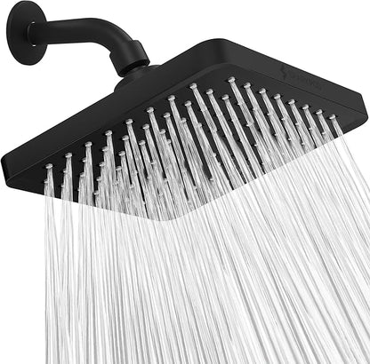 SparkPod Rain Shower Head, 8 Inch Square | High Pressure Shower Heads, 90 Nozzle (Touch-to-Clean), Adjustable Showerhead, No-tool Universal Connection