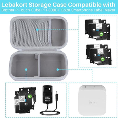 Lebakort Storage Case Compatible with Brother P-Touch Cube Color PTP300BT Smartphone Label Maker