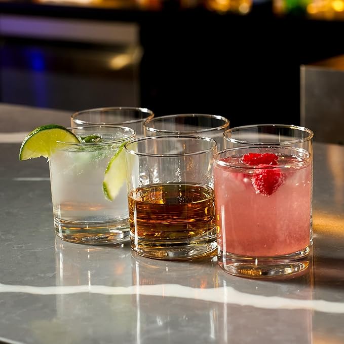 LEMONSODA Premium Highball 12oz/15oz Glass Sets - Elegant Tom Collins Glasses - Tall Water Drinking Glasses - Bar Glassware for Mojito, Whiskey, Cocktail (10oz, Set of 6)