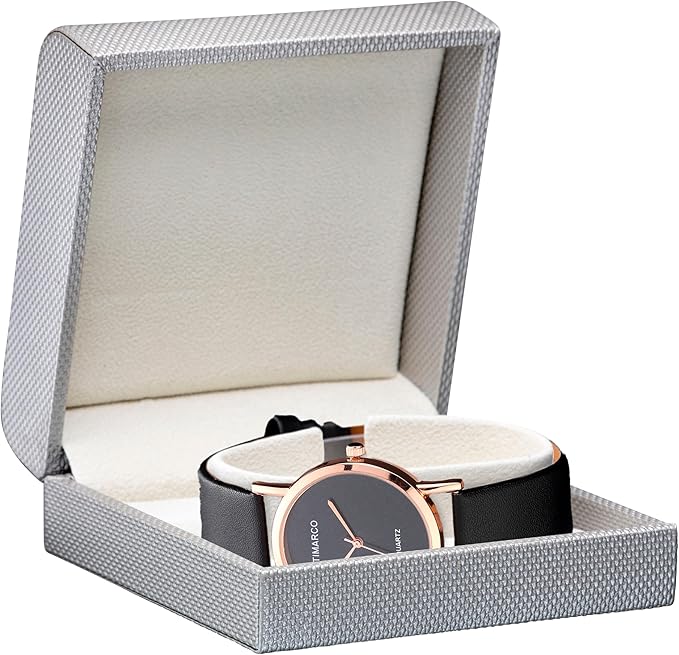 Luxury Weave Texture Watch & Bangle/Bracelet Box - Cuff-Insert-Style Jewelry Gift Box for Men & Women - Bracelet & Watch Box Soft Suede Interior - Ideal for Watch & Bangle/Bracelet Case