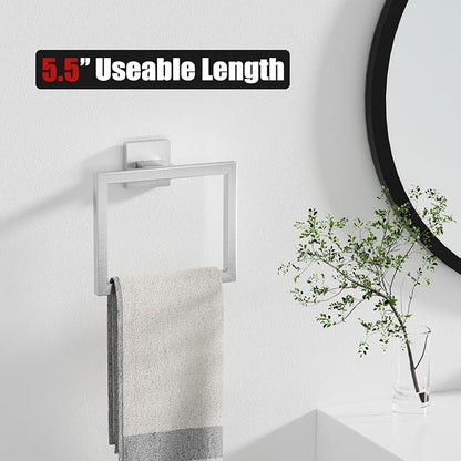 20-Piece Brushed Nickel Bathroom Accessories Set – 23.6" Towel Bar, Towel Ring, Toilet Paper Holder & Hooks, Wall Mounted Bathroom Hardware, Rust & Corrosion-Resistant, Ideal for Modern Bathrooms