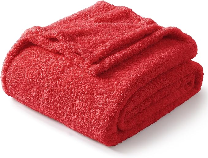 Exclusivo Mezcla Fleece King Size Bed Blanket, Ultra Soft, Lightweight and Fuzzy Red Blanket for Women, Home Decor, 90x104 Inches