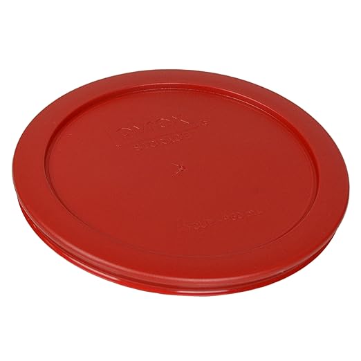 Pyrex 7201-PC 4-Cup Poppy Red Food Storage Replacement Lid (4-Pack) - Made in USA