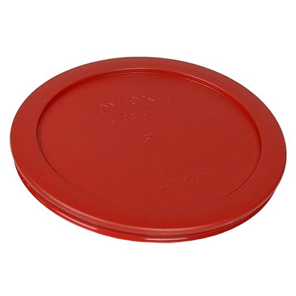 Pyrex 7201-PC 4 Cup Poppy Red Food Storage Replacement Lids (6-Pack) - Made in USA