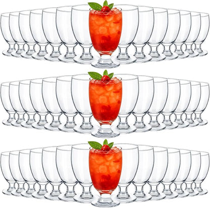 Patelai Set of 48 Clear Glasses 10.5 oz Water Goblet Glass Stemmed Water Glasses for Juice Wine Beer Tea Milk Cold Beverages Drinks Dishwasher Safe