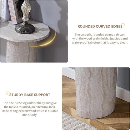 55 Inch Console Table, Modern Entryway Table with Rounded Corners, Narrow Sofa Table Behind Couch for Foyer, Hallway, Living Room,White