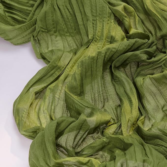 Socomi 10pcs Moss Green Valentine's Day Cheesecloth Table Runner Boho Rustic Gauze 120 inch 10FT Cheese Cloth Runner for Wedding Party Baby Shower Birthday Home Decor Holiday Decorations
