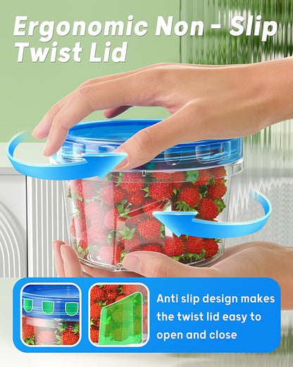 12 Pack-17oz Freezer Storage Containers, Plastic Food Storage Containers with Twist Top Lids, BPA Free and Reusable Soup Containers with Lid, Microwave and Dishwasher Safe