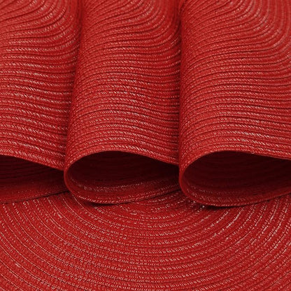 SHACOS Round Braided Placemats Set of 8 Washable 15 inch Round Table Mats Non Slip Woven Place Mats for Christmas Holiday Dining Table Decor (Red, 8)