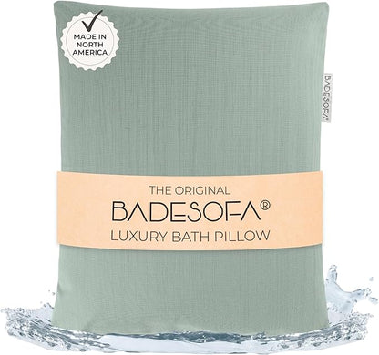 BADESOFA® Luxury Bath Pillow S - Ultra Comfortable & Quick-Drying Bath Back Pillow - Washable Full Body Bath Pillow for Bathtub - Therapeutic Head and Neck Support - Luxury Spa Cushion in Green