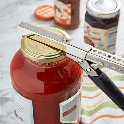 Swing-A-Way Comfort Grip Jar Opener, 7.5-Inch, Adjustable Multifunctional Stainless Steel Can Opener with Gripper, Arthritis Friendly Soft Rubber Grip Handle, Kitchen Accessories (Red)
