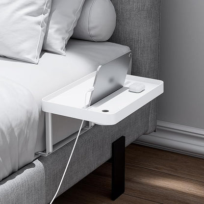 KIWIFOTOS Raised Bedside Shelf for Bed Tray Table Under Mattress for Box Spring Plate Platform Bed Nightstand Shelf Bedside Caddy College Dorm Room