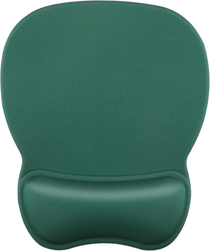 MROCO Ergonomic Mouse Pad with Gel Wrist Rest, 9.4 x 8.1 in, Forest Green | Ergonomic Shape Design, Multiple Pattern Options, Gel Wrist Comfort, Smooth Lycra Surface, Non-Slip PU Base