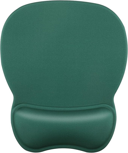 MROCO Ergonomic Mouse Pad with Gel Wrist Rest, 9.4 x 8.1 in, Forest Green | Ergonomic Shape Design, Multiple Pattern Options, Gel Wrist Comfort, Smooth Lycra Surface, Non-Slip PU Base