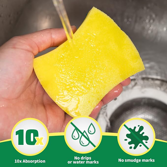 Sponges Kitchen, Heavy Duty Dish Sponge 24 Pack, Scrub Cleaning Sponge for Dishes, Non-Coated Cookware, Sink & Countertops, Multipurpose Cleaning Supplies for Home, Kitchen & Bathroom