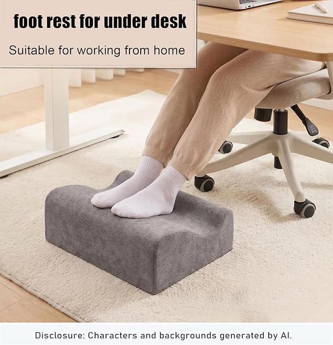 Foot Rest for Under Desk at Work,At Work Soft Ergonomic Footrest,Support Foot Pillow,Heel Chair,Leg Elevation Pillow, (Dark Gray)