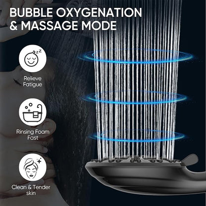 Cobbe 8-Setting Handheld Shower Head Bathroom Showerhead Set - Detachable Shower Heads with 5ft Stainless Steel Hose and Brass Swivel Bracket (Matte Black)