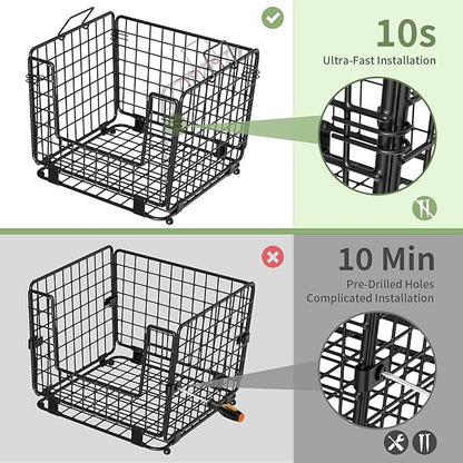 Wire Storage Basket For Kitchen Pantry and Counter - Stackable Wire Organizing Bin For Produce, Vegetable - Countertop Potato, Onion, Veggie Basket Brown