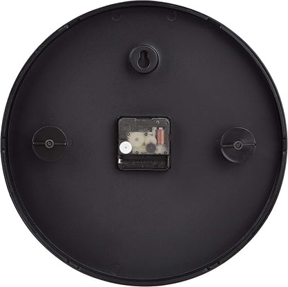 Amazon Basics Classic 12" Round Wall Clock, Easy to Read, Silent Non Ticking, Battery Operated, Black
