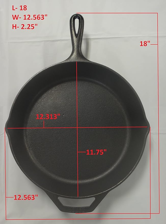 Lodge Seasoned Cast Iron Skillet - PFAS-Free, Non-Toxic Cookware - Use with an Oven, Stove, Grill, or Campfire - Naturally Non-Stick & Oven Safe - 12 Inches