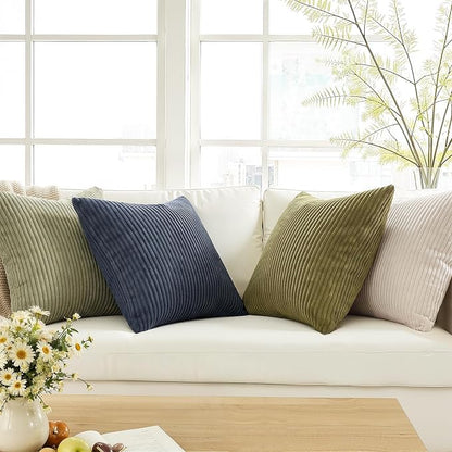 Topfinel 20x20 Set of 4 Livingroom Cushion Covers Soft Boho Decorative Velvet Pillow Covers for Bed Accent Modern Pillowcases Sofa Livingroom Home Decor Muted Teal