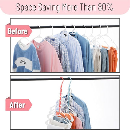 Mr. Pen- Space Saving Hangers, 8 pcs, 360° Rotating Hooks, Magic Cascading Hanger Organizer with 5 Enclosed Slots, Closet Organizers and Storage for Clothes, College Dorm Room Essentials