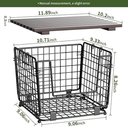 Wire Storage Basket For Kitchen Pantry and Counter - Stackable Wire Organizing Bin For Produce, Vegetable - Countertop Potato, Onion, Veggie Basket Brown