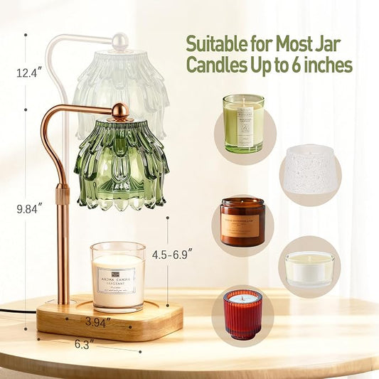 Candle Warmer Lamp with Timer Dimmer - Birthday Gift for Women Mom, Electric Wax Melter Warmer Adjustable Height for Jar Candles Housing Warming Home Decor