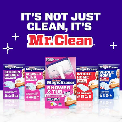 Mr. Clean Magic Eraser Sponge, All Purpose Cleaner, Long Lasting Cleaning Scrubber, Wall, Sneaker, Oven, Kitchen, Bathroom Cleaner, Shower Cleaning Supplies, Whole Home Extra Durable XL, 6ct
