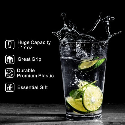 JGIRL unbreakable Plastic Drinking Glasses [Set of 6] Shatterproof Drinking Cups, reusable Drinking Tumblers, Plastic glass cup, Drinking cup, Dishwasher Safe (white)