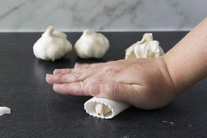 Garlic Peeler - Silicone Easy Roll Garlic Roller Tube - Sturdy Thick Odor Free Silicone - Removes Garlic Peels in Seconds - Peels Multiple Cloves - BPA Free