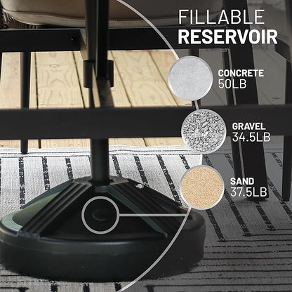 US Weight Durable 50 Pound Fillable Umbrella Base Designed to be Used with a Patio Table