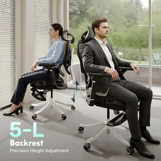 FLEXISPOT ErgoX Max Ergonomic Office Chair with footrest Black - Aluminum Alloy Frame & Base, 661 lb Capacity, 5D Armrests, 4D Adaptive Lumbar & 4D Headrest